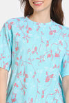 Zivame Venus Dreams Knit Poly Loungewear Top - Aruba Blue — thumbnail 5